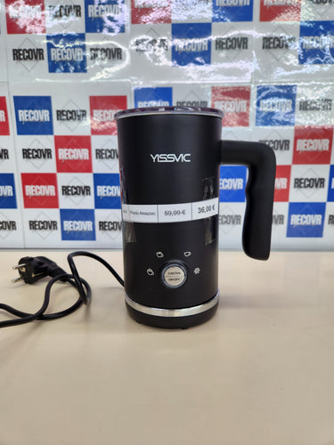 Yissvic Espumador de leche eléctrico 4 en 1, espumador eléctrico de 600 W, 300 ml, espumador de leche de acero inoxidable, control de temperatura, revestimiento antiadherente